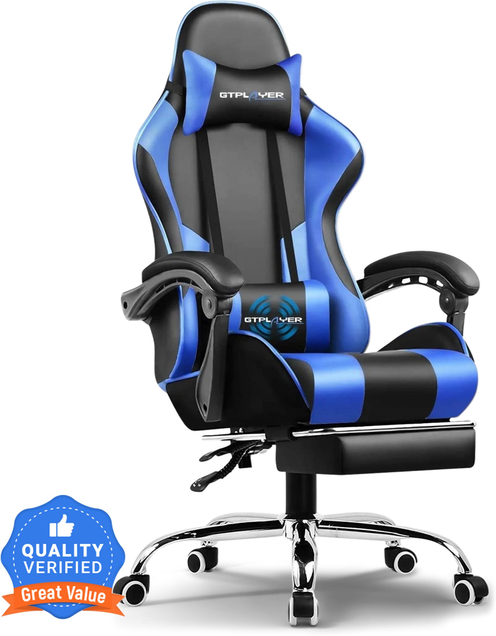 gtplayer #1USA Premium Gaming Chair Ergonomic Design with Massager & Footrest, 360Swivel, Neck & Back Support Gaming Chair-picture-23