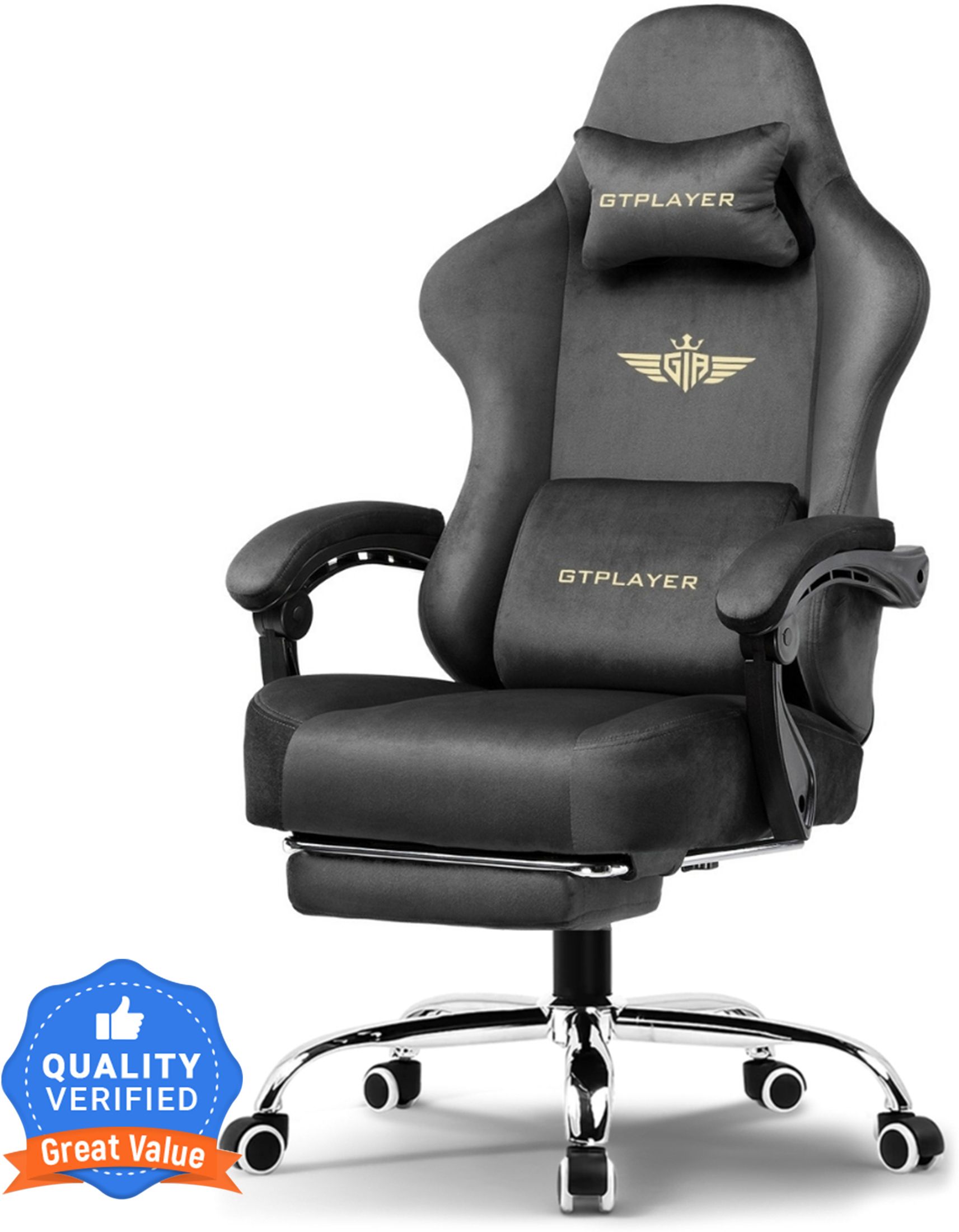 gtplayer Premium Gaming Chair, Ergonomic, Footrest, 360° Swivel, Neck & Back Support. Gaming Chair-picture-28