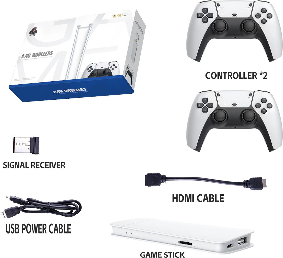 Inquisitive Hdmi M15 HD Tv Game Stick 4k 64G With 2.4g Dual Wireless Controllers 64 GB with Mario, Crash, GTA, Zelda, Sonic, Tekken3, Street Fighter-image-3
