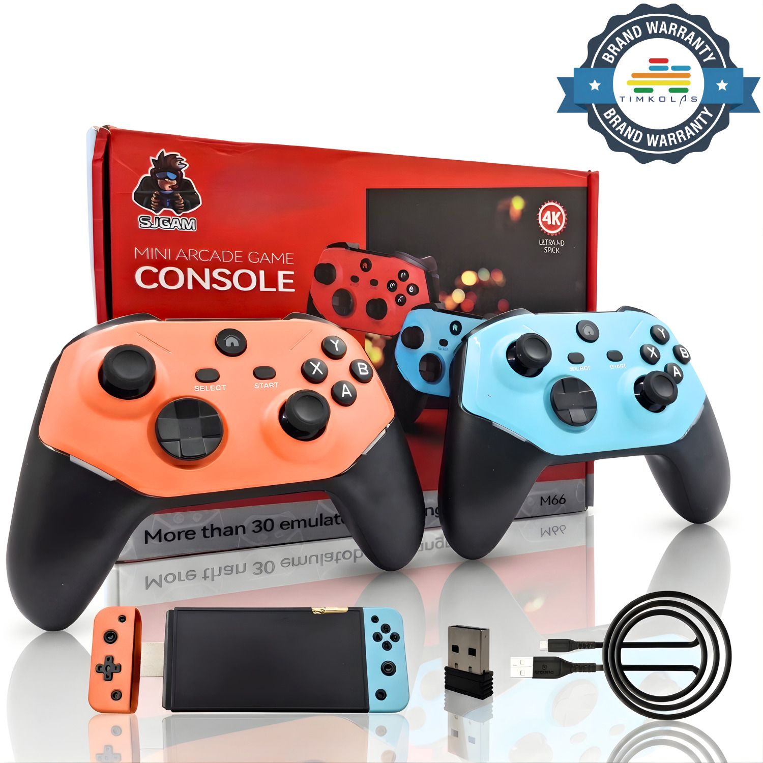 Timkolas 4K HD Game Stick Mini Arcade Console with 30,000+ Games&2 Wireless Controllers_2 64 GB with 1-: Classic platformers. 2 -: Fighting games 4 :- Racing and shooting games.-image-2