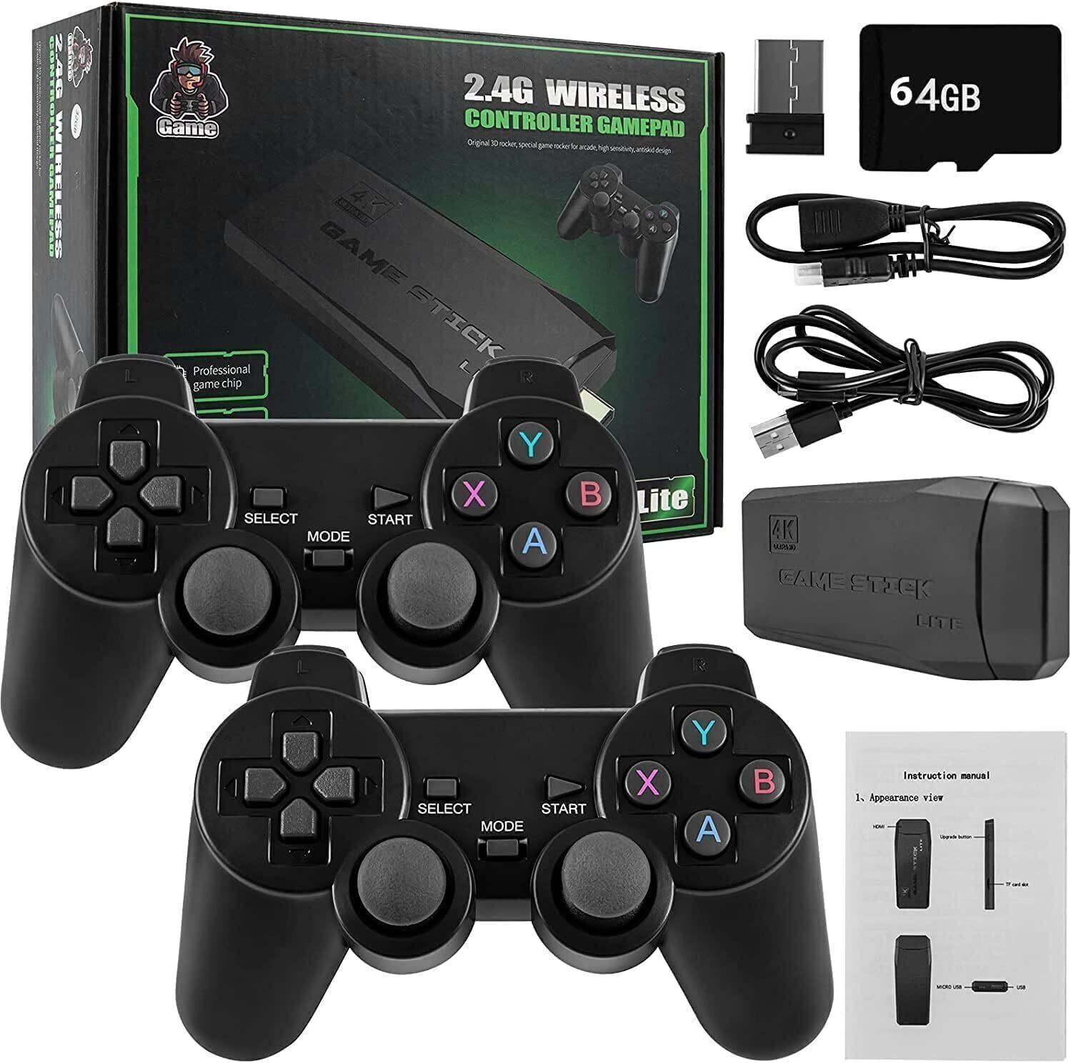 TUNIFI Wireless video games for tv gaming, Retro gaming console with Game Stick 64 GB with Old School Station Video Games-image-18