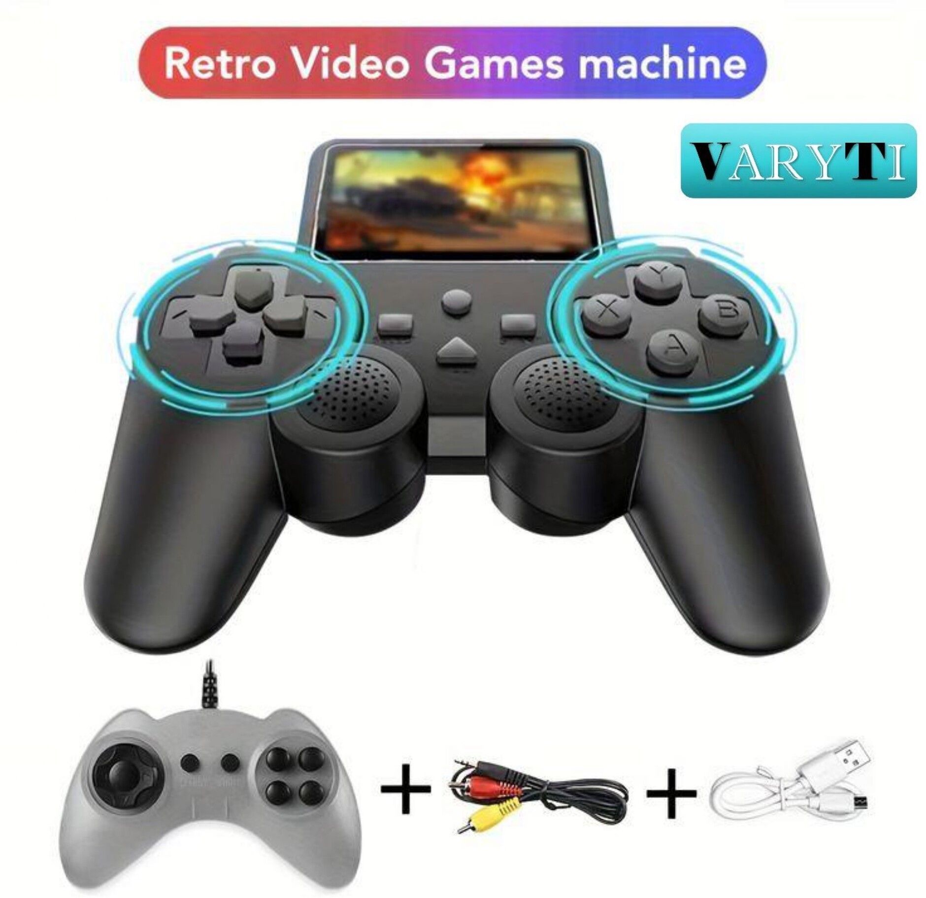 varyti S10 Retro Handheld Gaming Console – 2.4" Screen, Built-in Games Rechargeable Toy 10 GB with 520-image-34