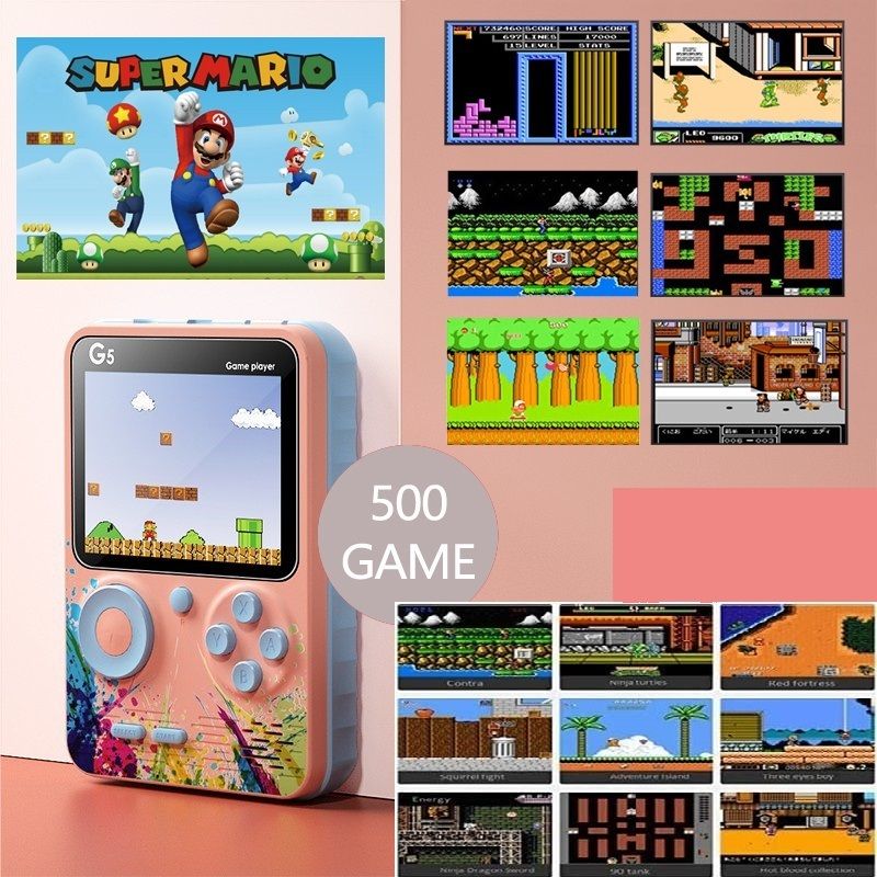 TECHNUV G5 500 In1 Colorful Handheld Mini Game Box Also Connect With TV Option For kids with Super Mario Like (Bros/Brose3/6/9/10/14)Super Contra Like(2/6/7) Total 500 Games-image-39