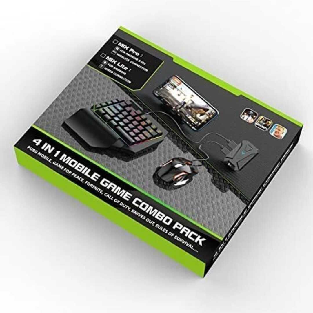 TECHNOLOGIA BLUETOOTH GAMING KEYBOARD MOUSE CONVERTER FOR SMARTPHONE 4IN 1 GAME COMBO SET DESIGN FOR GAMING R GB-image-40