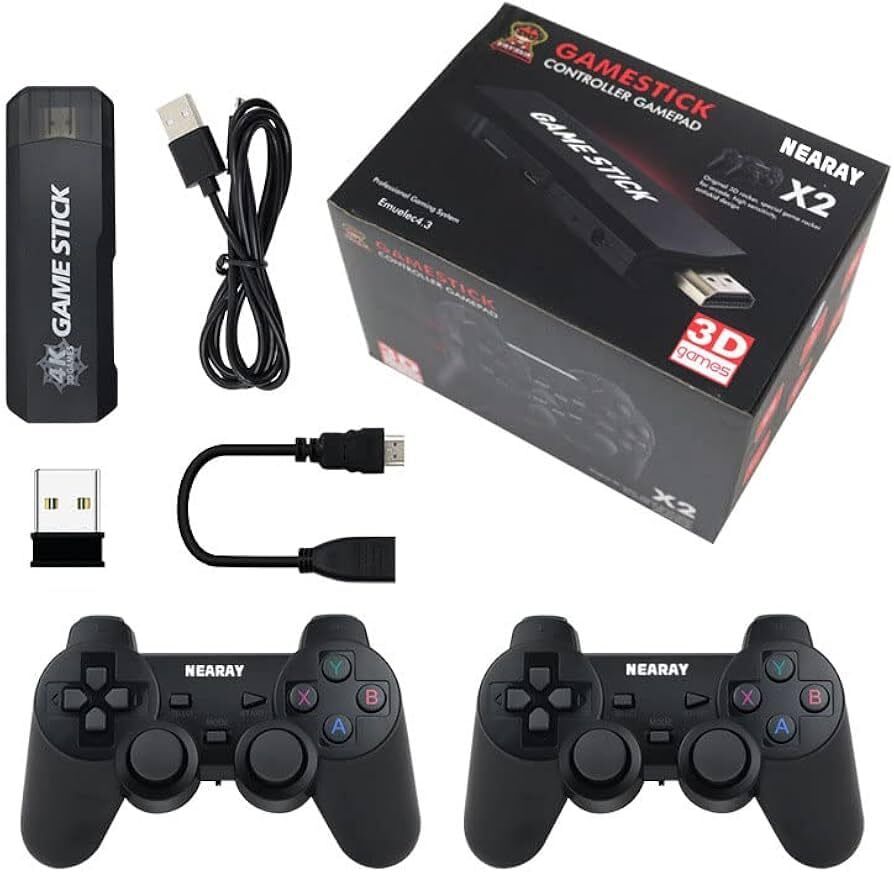 Playtastic K8 Game Stick Retro Game Console 4K HD 2.4G Wireless Controller 64 GB with Plug & Play TV Gaming Box, 2 Wireless Controllers-image-19