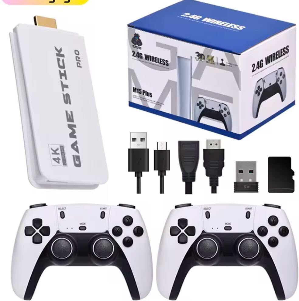 Playtastic M15 Retro Game Stick Console Pro 2.4G Dual Wireless game box 64 GB with with Mario,Tekken 3, with 10 Emulators 24000+ Games 2.4G Wireless Controllers-picture-10