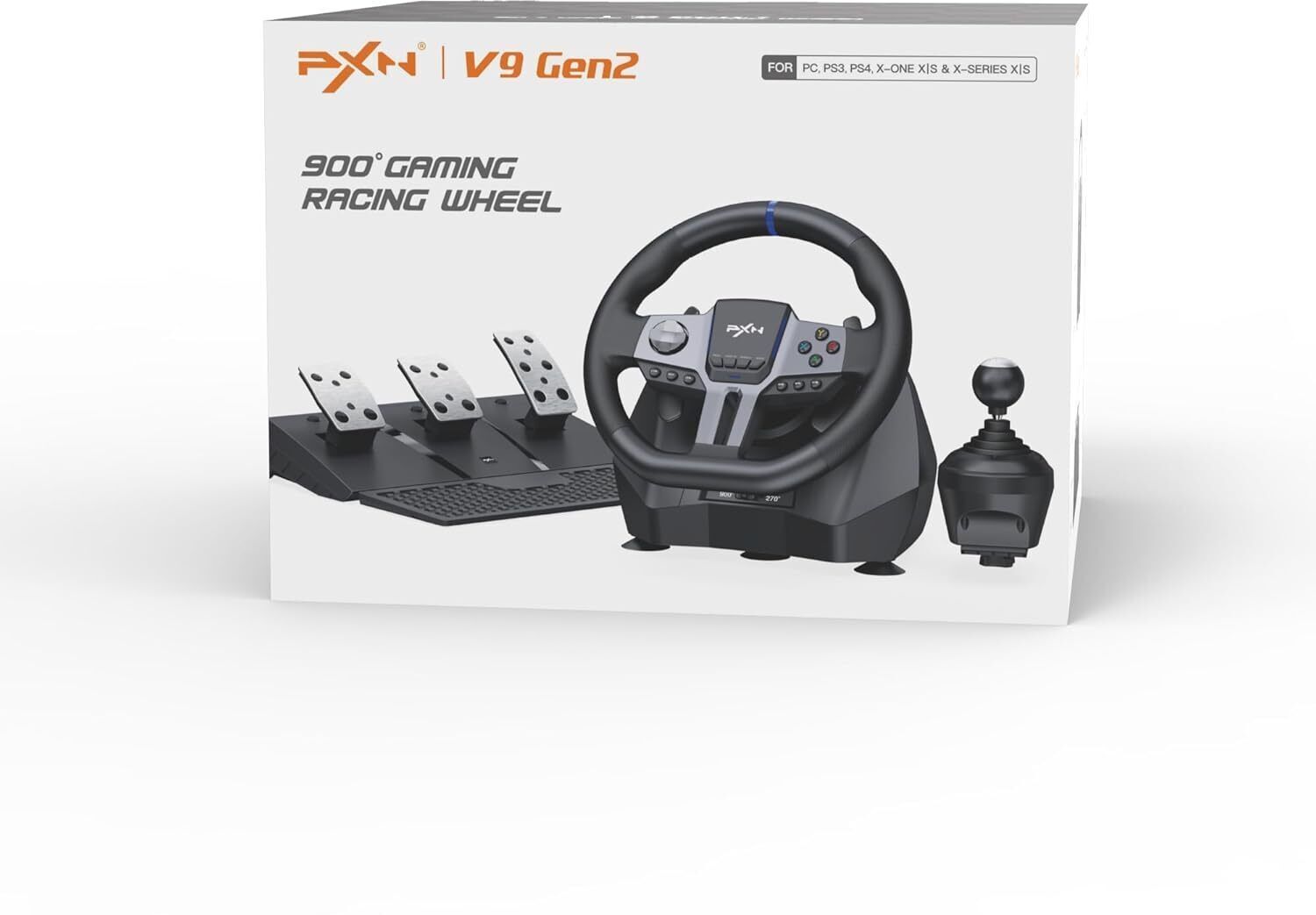 BITWEAVE PXN V9 GEN 2 Gaming Steering Wheel 270/900° Rotation Racing Wheel Shift Pedals with Car Steering Game Set for Ultimate Racing Experience-image-3