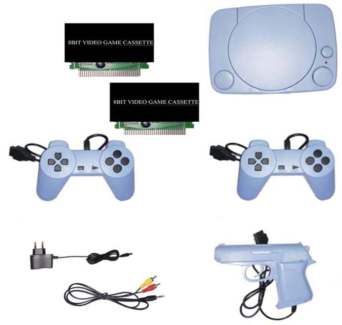 VK MART TV Classic video game console with 8BIT 2cassette in-built MORE game NA GB with 30 to 40 games in built ,with 2 cassette-image-48