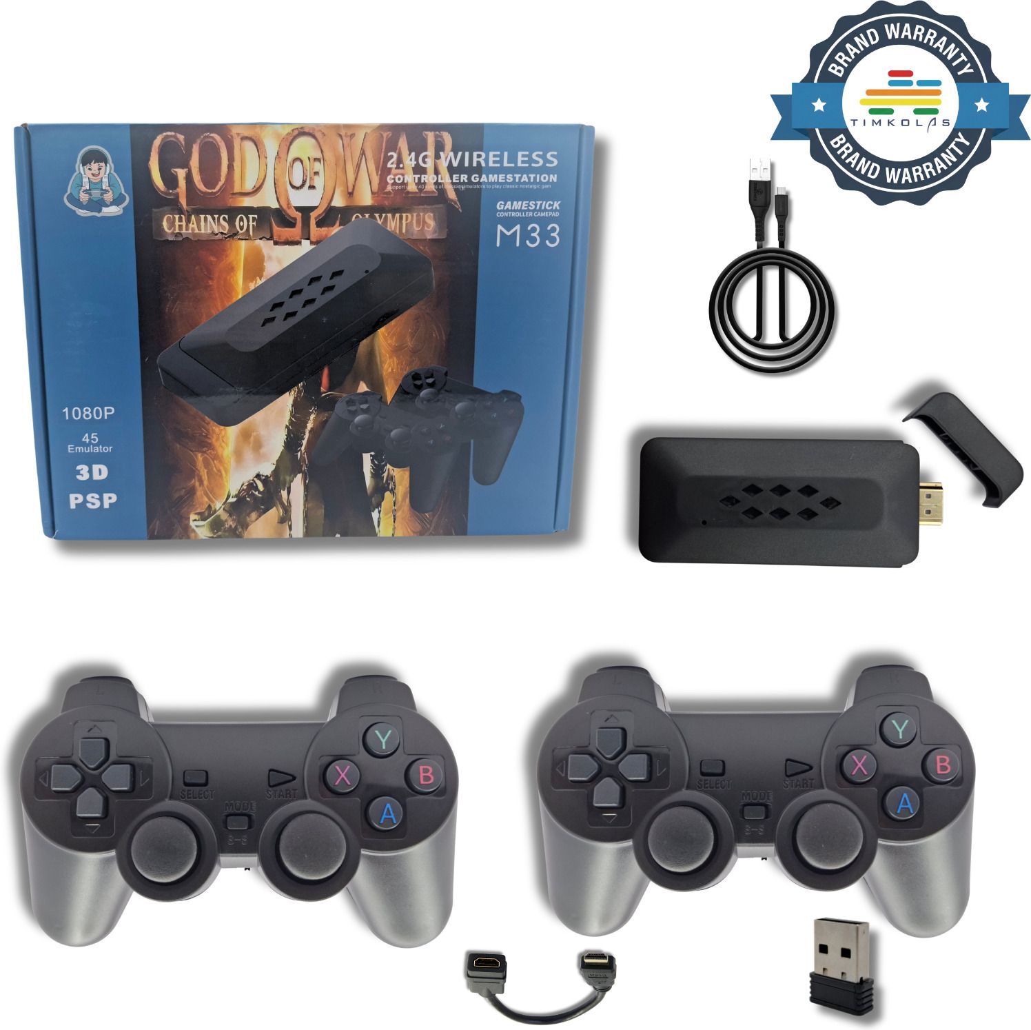 Timkolas M33 2.4G Wireless Game with 2 Controllers| 30,000+ Builtin Games|45 Emulators_02 64 GB with M33 Game Stick comes pre-loaded with 30,000+retro games & 45 built-in emulators-image-45