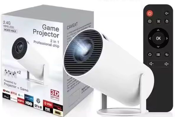 HG WORLD M300 Max 2in1 Mini Projector HD 4K With 2.4G 2 Wireless Remote Video Game For TV with Plug & Play, Home Theater & Gaming Consoles for tv 64 GB with 20000+ Retro Games, Video Game Hand TV With TV Game Set, Best Gift for All Ages-picture-13