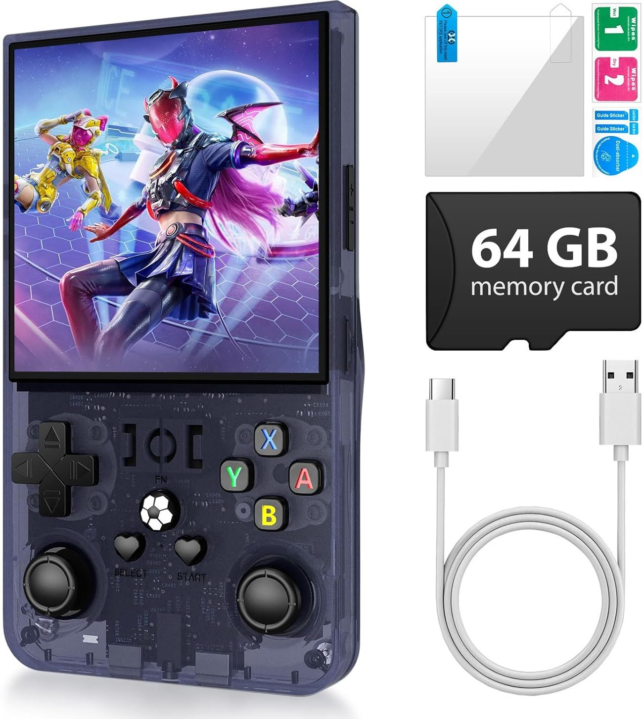 Divine creation R36 Max Classic Retro Handheld Gaming Console Dual Joystick, Portable D44 64 GB with 15000+Preinstall Video Game Mario ,GTA Vice City-picture-15