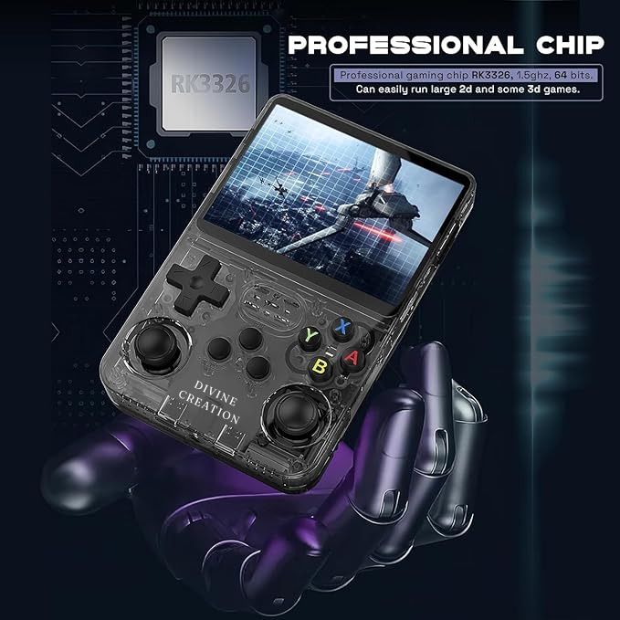 Divine creation R36S Max Classic Handheld Console Built-In Old-School Games, Emulator D36 64 GB with 15000+Preinstall Video Game Mario ,GTA Vice City-image-6