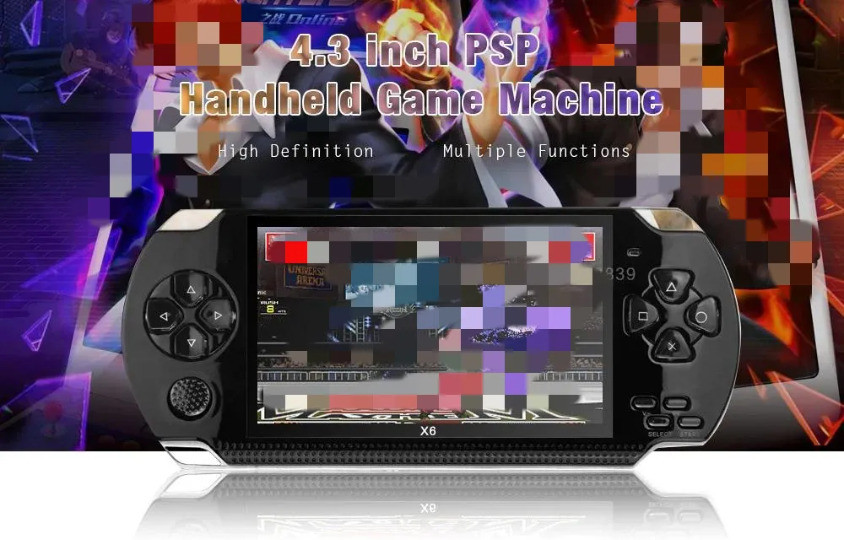 GLOWISH 4.3inch PSP highdefinition support TV output handheld electronic game console 8 GB with 10000 GAMES, TEKKEN 3, ACTION, Racing games, Shooting, Arcade image 1