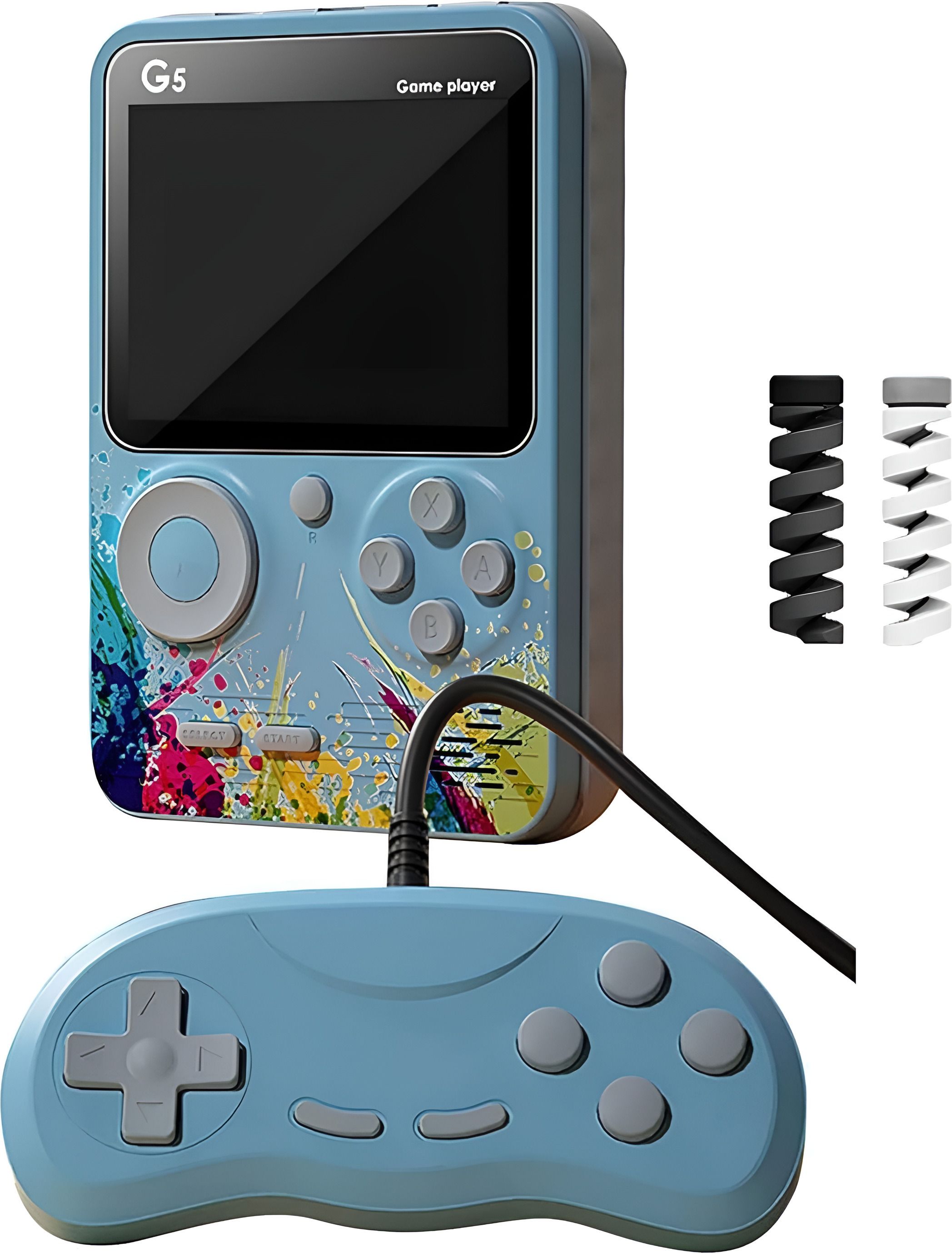 HG WORLD Retro G5 Game Box 2 Player Classic Video Games Portable Handheld Pocket 128 MB GB with Games Contra, Tank, Bomber Man Etc., Connect TV, HD Large Screen-picture-15