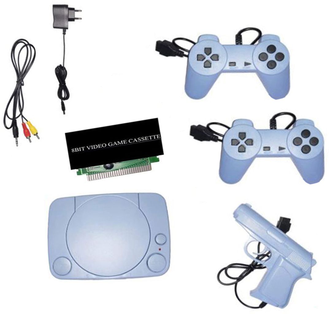 VK MART 70 Inbuilt classic TV Game 8-bit Console with 1 Cassette NA GB with Contra, Super Mario Bros, F1 Race, Cricket Game