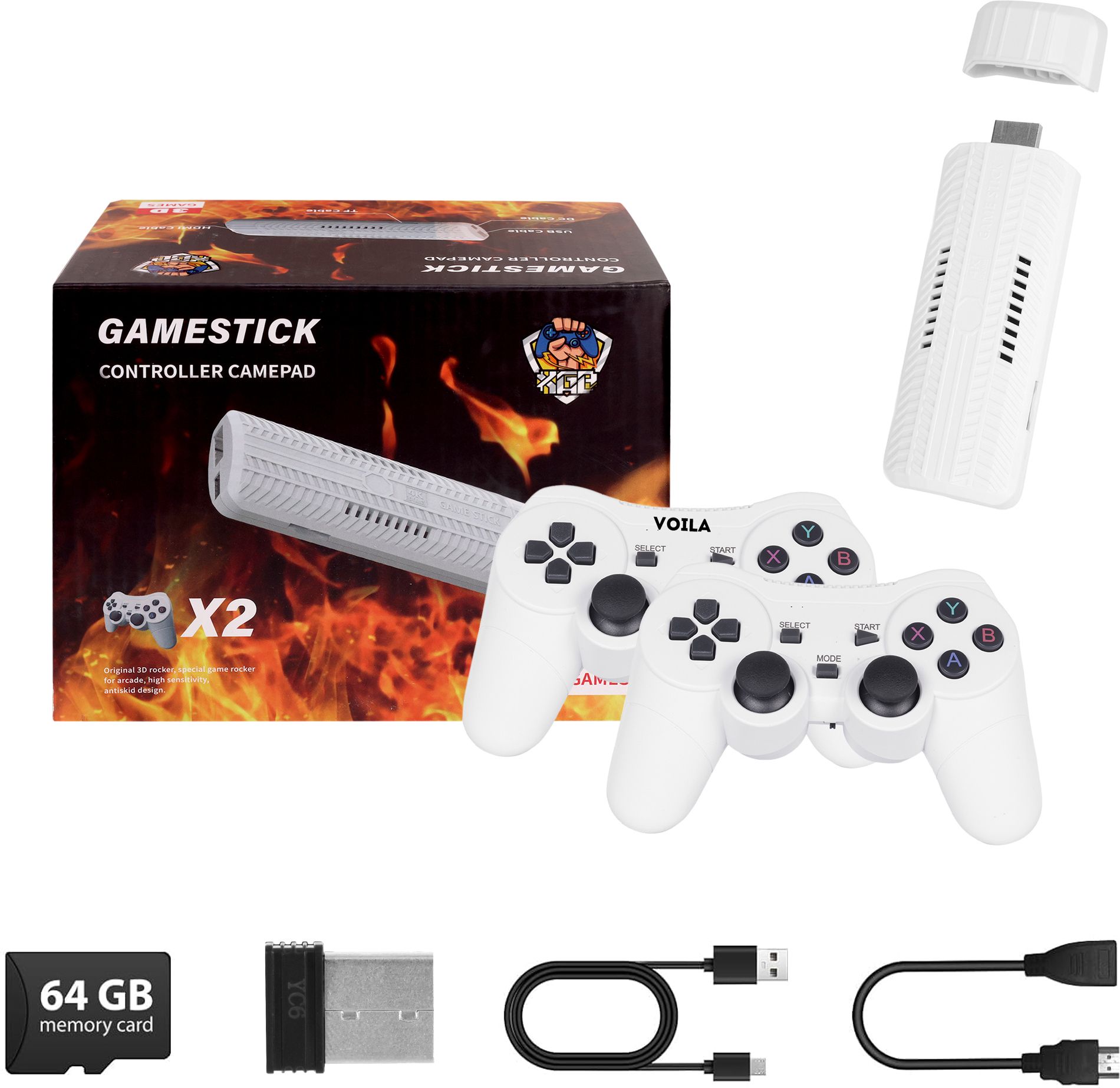 Voila M66 (X2) Retro GameStick 3D Built-in Classic Games with 2 Players Support 64 GB with NES, PS1, PSP, Nintendo with Action, Fighting and Racing Games, 1080P Graphics-image-19