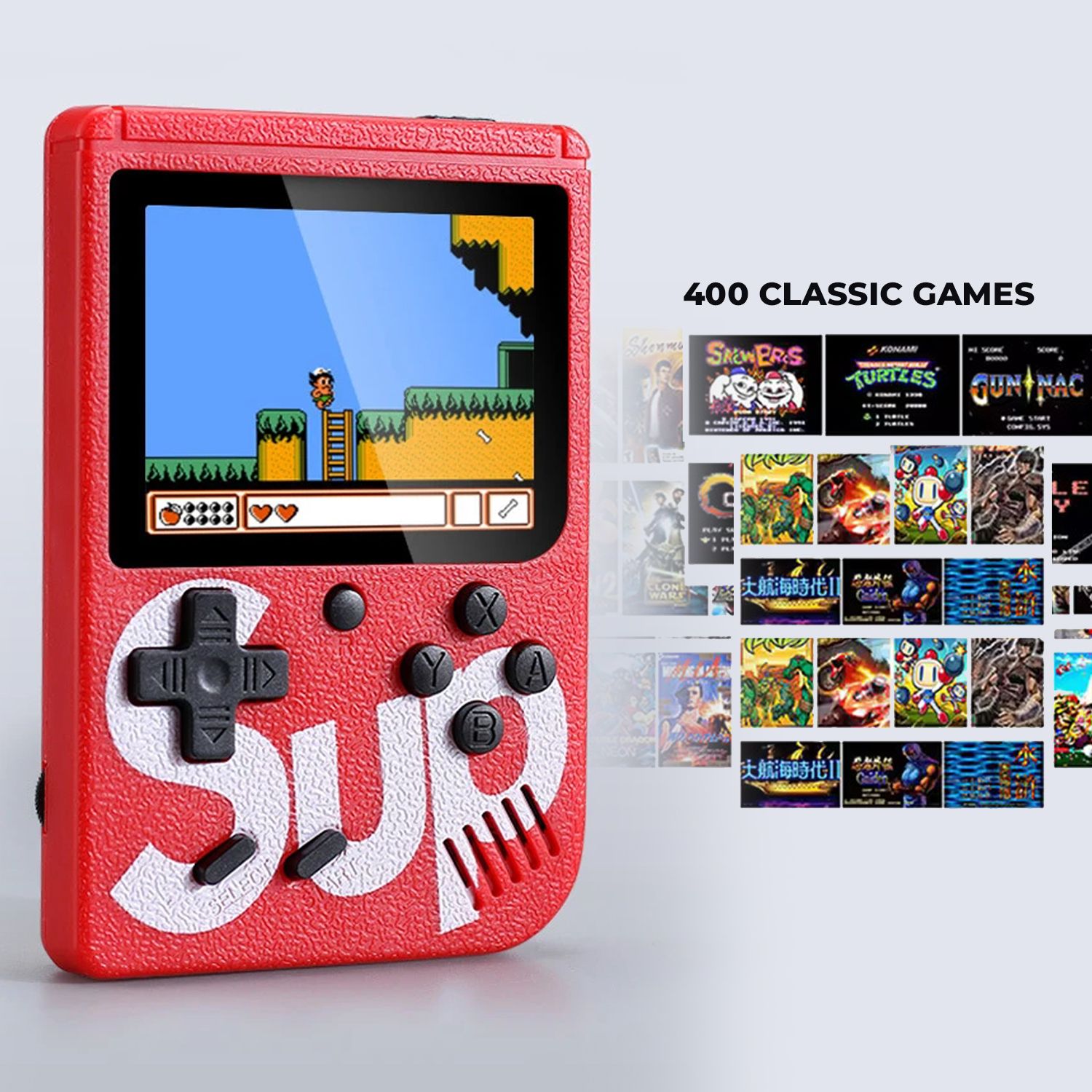 WRADER 400IN1 SUP Game Console Retro View Gaming, TV Support Handheld with 400 Classic Game like Contra Series, Super Mario Series etc-picture-20