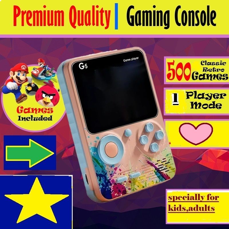 TECHNUV G5 500 In1 Colorful Handheld Mini Game Box Also Connect With TV Option For kids with Super Mario Like (Bros/Brose3/6/9/10/14)Super Contra Like(2/6/7) Total 500 Games-image-41