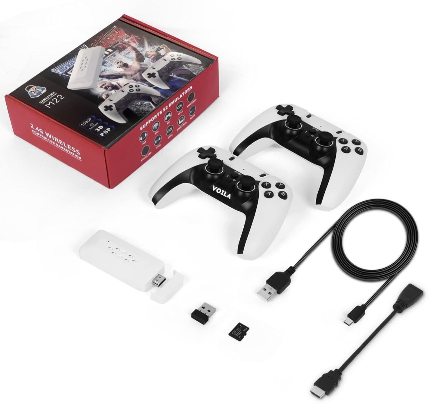 Voila M22v2.5 Retro Video Game Console With Dual Wireless Controllers & HDMI Output 128 GB with NES, PS1, PSP, Nintendo with Action, Fighting and Racing Games, 1080P Graphics-picture-30