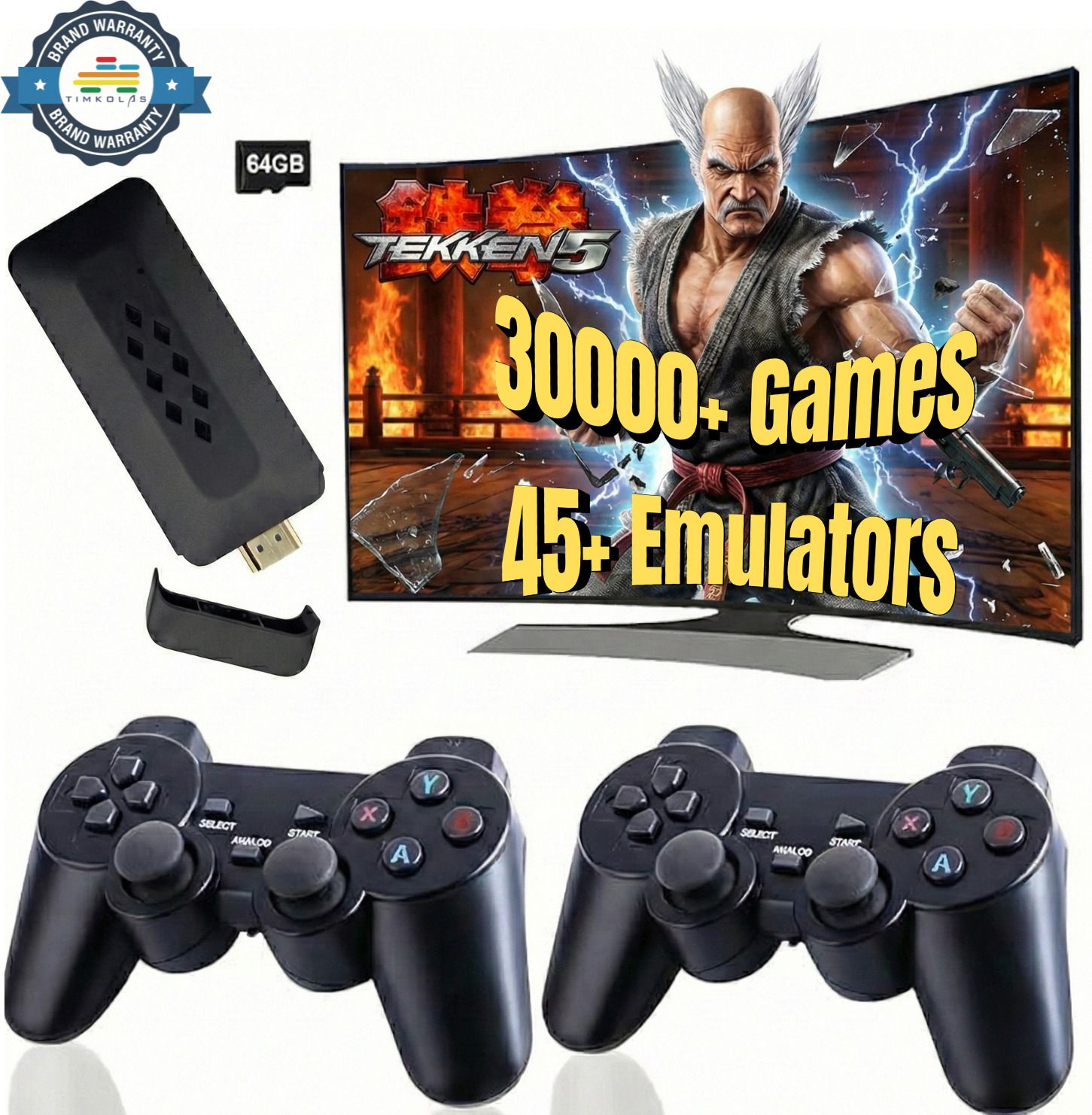 Timkolas M33 2.4G Wireless Game with 2 Controllers| 30,000+ Builtin Games|45 Emulators_09 64 GB with M33 Game Stick comes pre-loaded with 30,000+retro games & 45 built-in emulators-image-47