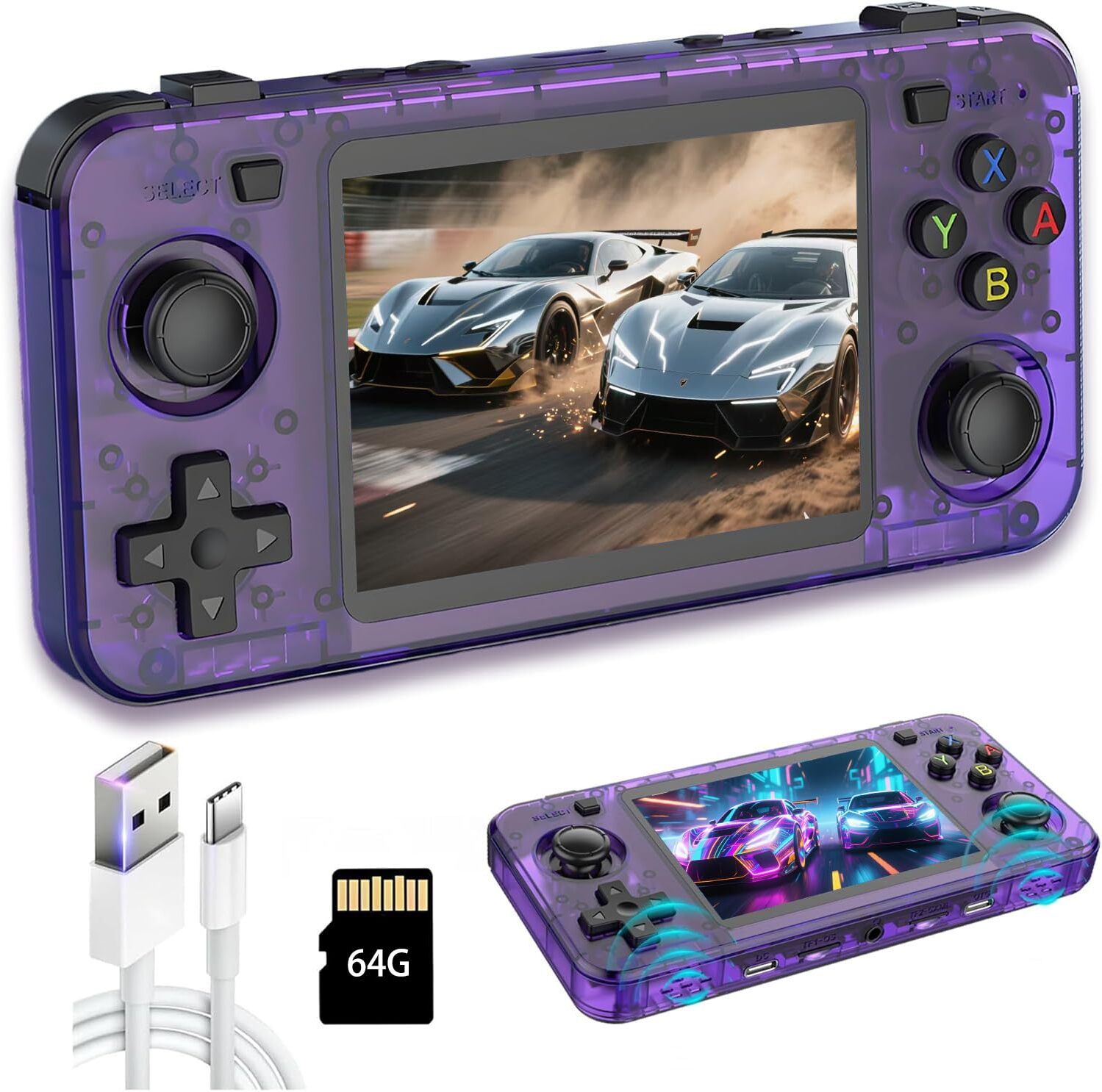 Playtastic R36H Game Console 3.5 inch Retro Emulator System 64 GB with 15000+Preinstall video game Mario ,GTA Vice City-image-40