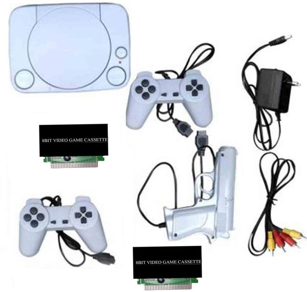 GARNER 8 Classic TV Game 8 BIT Console Inbuilt Games with 2 Cassette NA GB with Contra, Super Mario Bros, F1 Race, Cricket Game