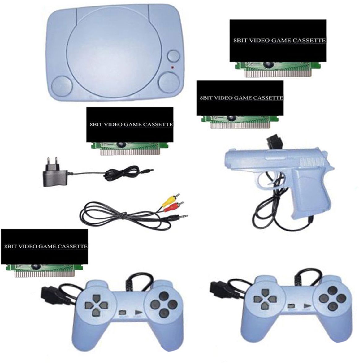 Clubics Tv Video Classic Game console 8bit Best Multiplayer with4 cassette 8bit NA GB with 30 to 40 games in built ,with 1 cassette-image-41