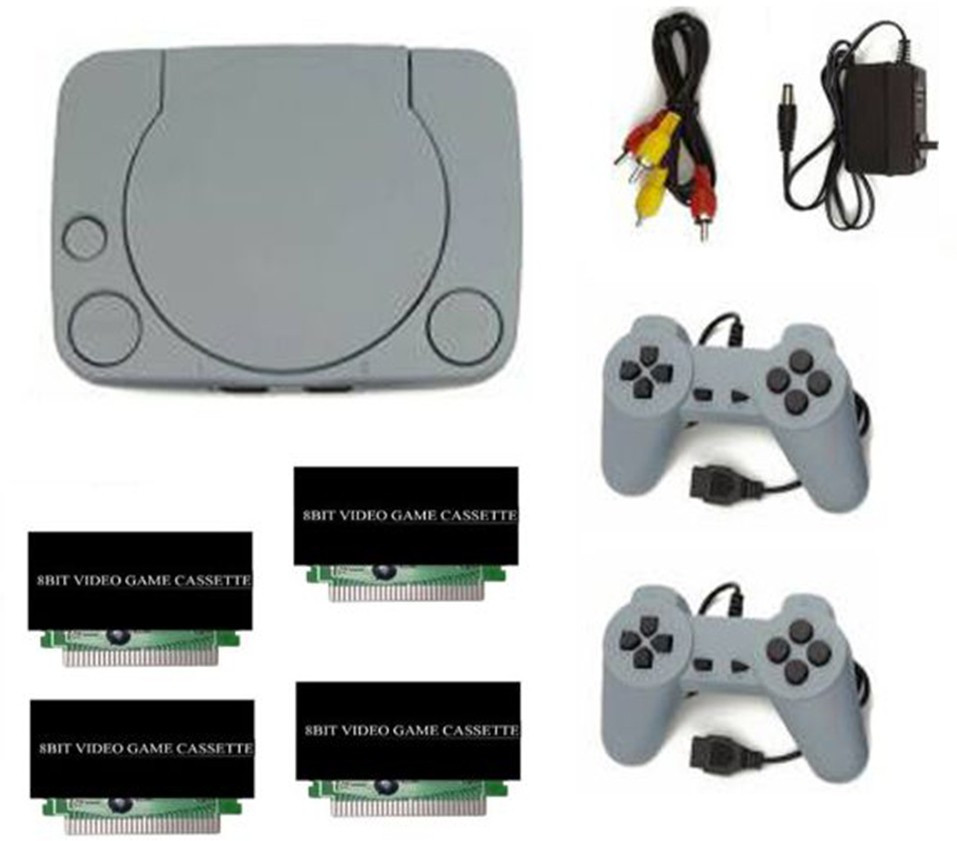 PTCMart TV Classic 8bit video game console & inbuilt games with 4 cassettes etc.. NA GB with in-built games with 4 cassettes image 1