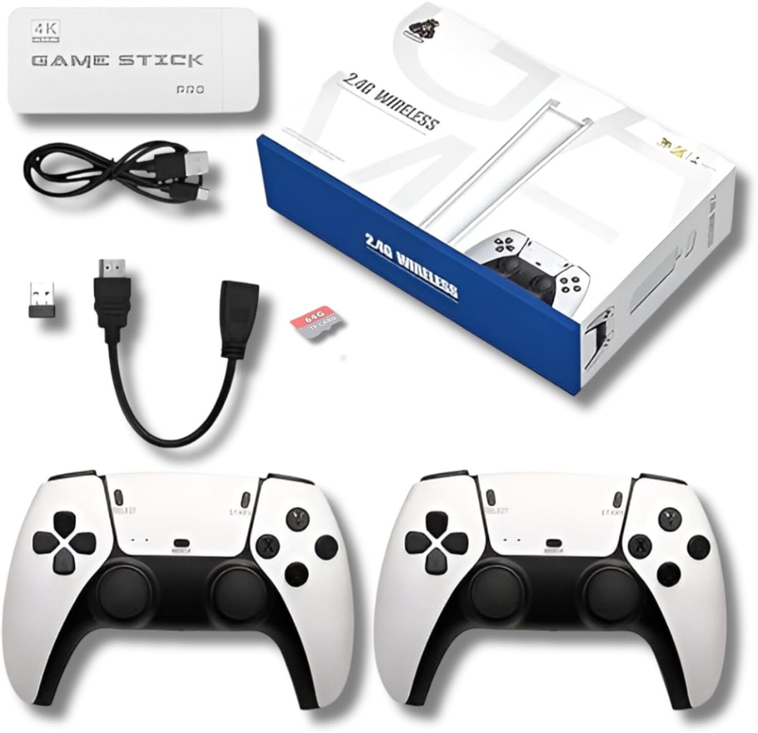 Wireless 2.4G Game Stick Console with Dual Controllers and 64GB SD Card-image-46