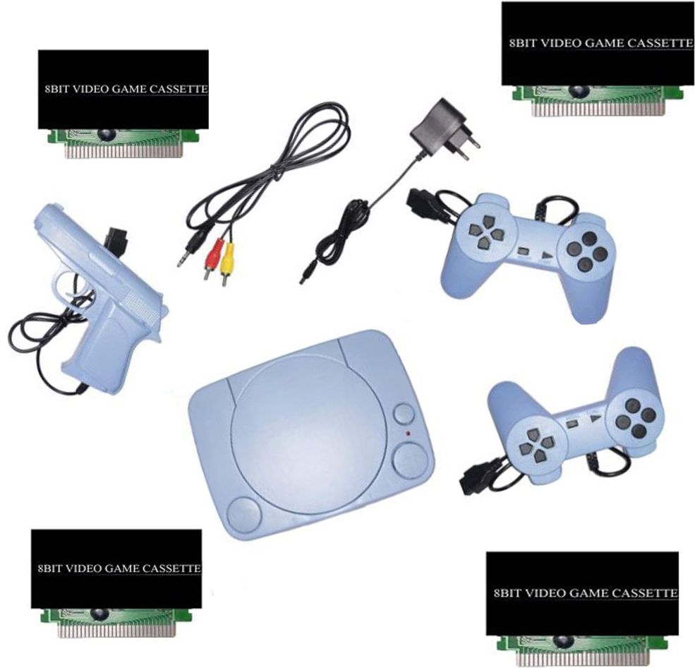 PTCMart 8bit TV video Classic game console & in-built games with 4 cassettes NA GB with 30 to 40 games in built ,with 1 cassette-image-48