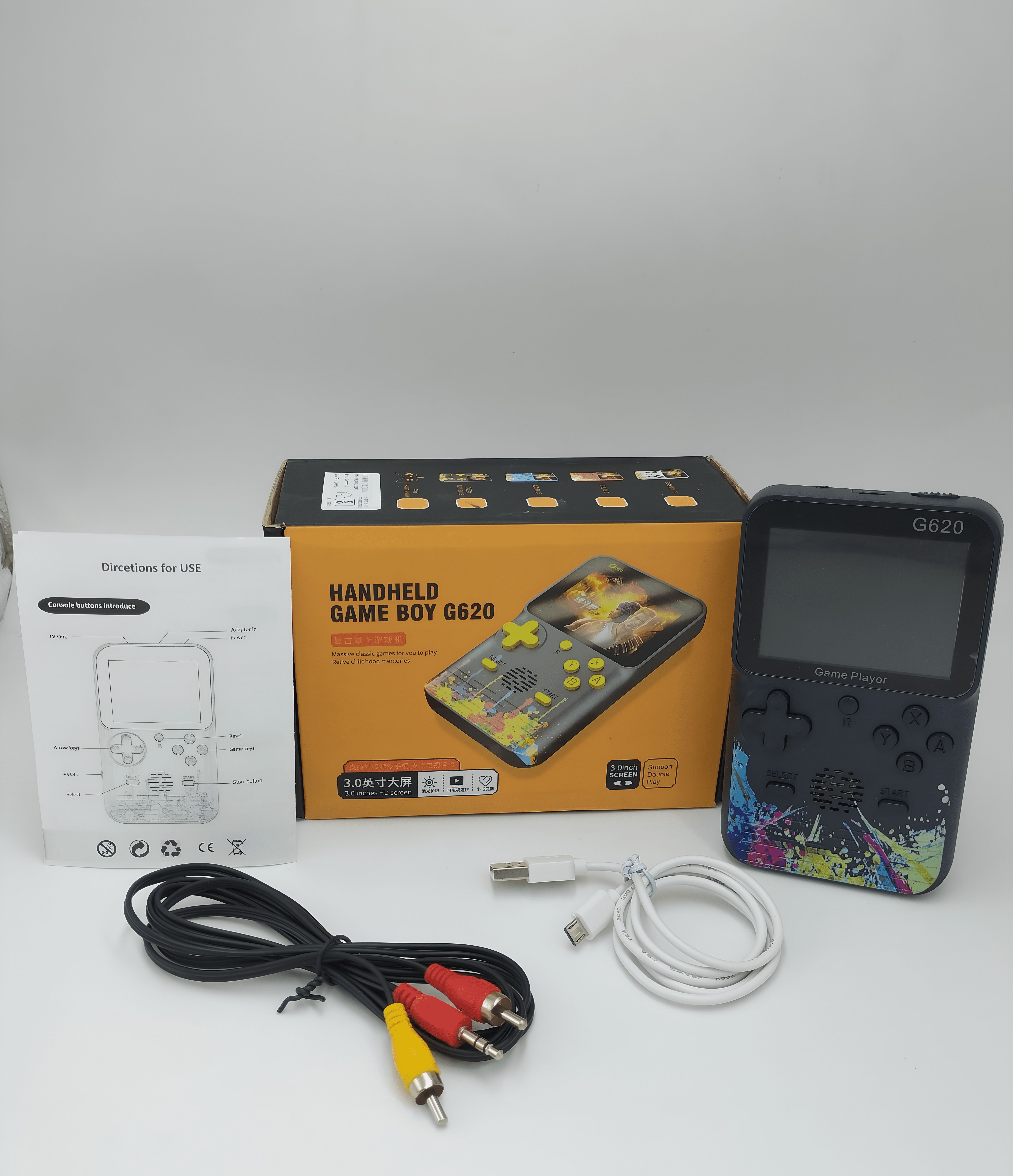 HG WORLD Retro Gameboy G620 Classic VideoGames Portable Handheld PocketConsole,3.5"Screen NA GB with Super Contra & Many More Games