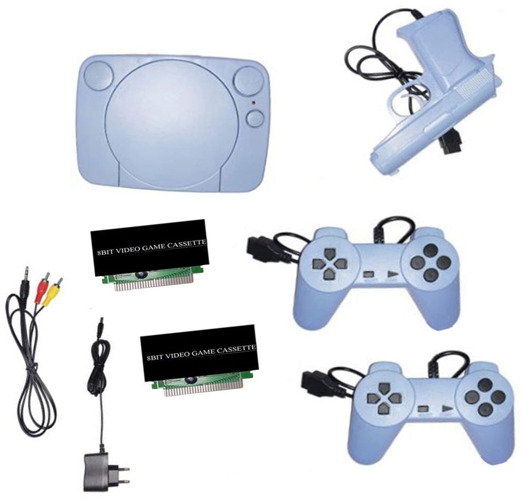 Inquisitive 71 Classic TV Game new 2 Cassette Inbuilt Console NA GB with Contra, Super Mario Bros, F1 Race, Cricket Game