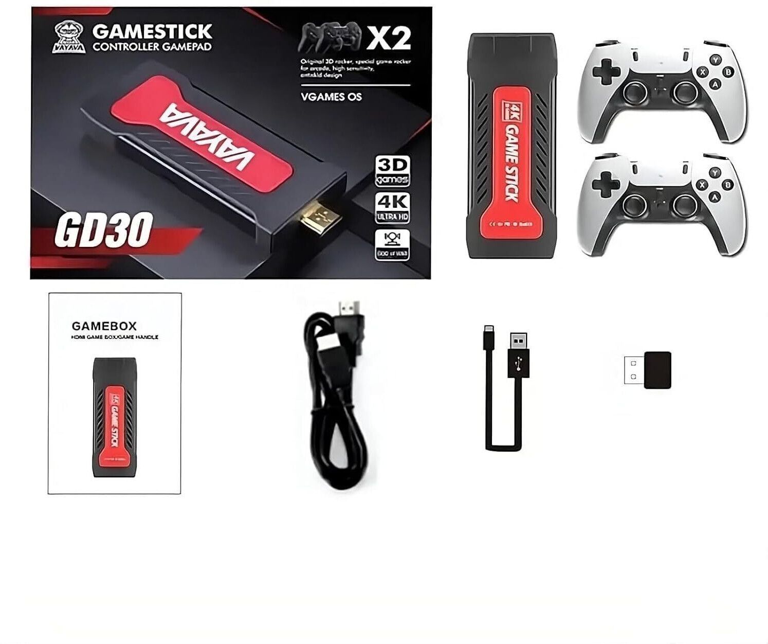 BITWEAVE Retro GD30 2.4G Dual Wireless 4K Game Stick Console Video Game Handheld Gaming Console for TV ,Old Video Game for Kids (Best Gift & Fun) All Ages 64 GB with Full HD HDMI Output 40+ Emulators, Video Games for TV, Gaming Console-picture-18