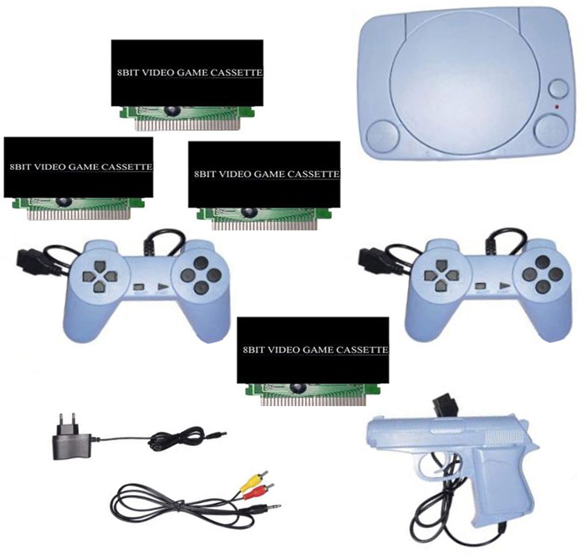VK MART TV Classic video game console with 8bit 4 cassette in-built MORE game NA GB with 30 to 40 games in built ,with 1 cassette-image-27