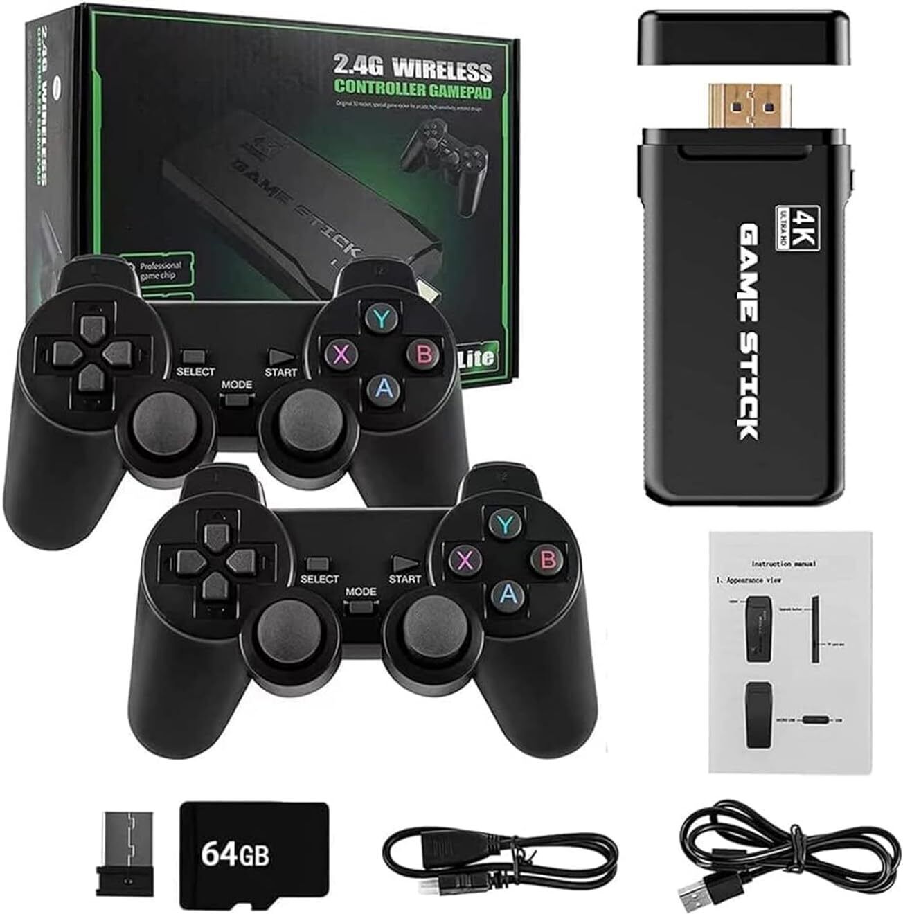 Omphalos Wireless video games for tv gaming, Retro gaming console with Game Stick 64 GB with Old School Station Video Games-image-19