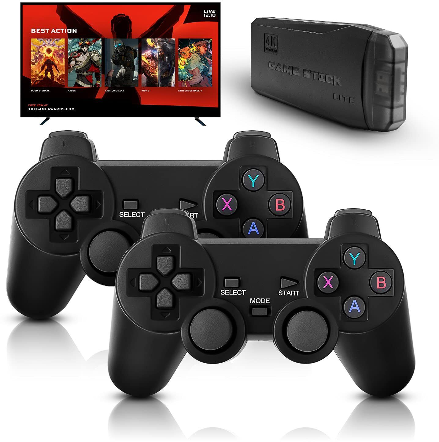 GAMESOUL Retro M8 Game Stick 2.4G Wireless Classic Video Game Portable Pocket Console 64 GB with Contra & Many More Games