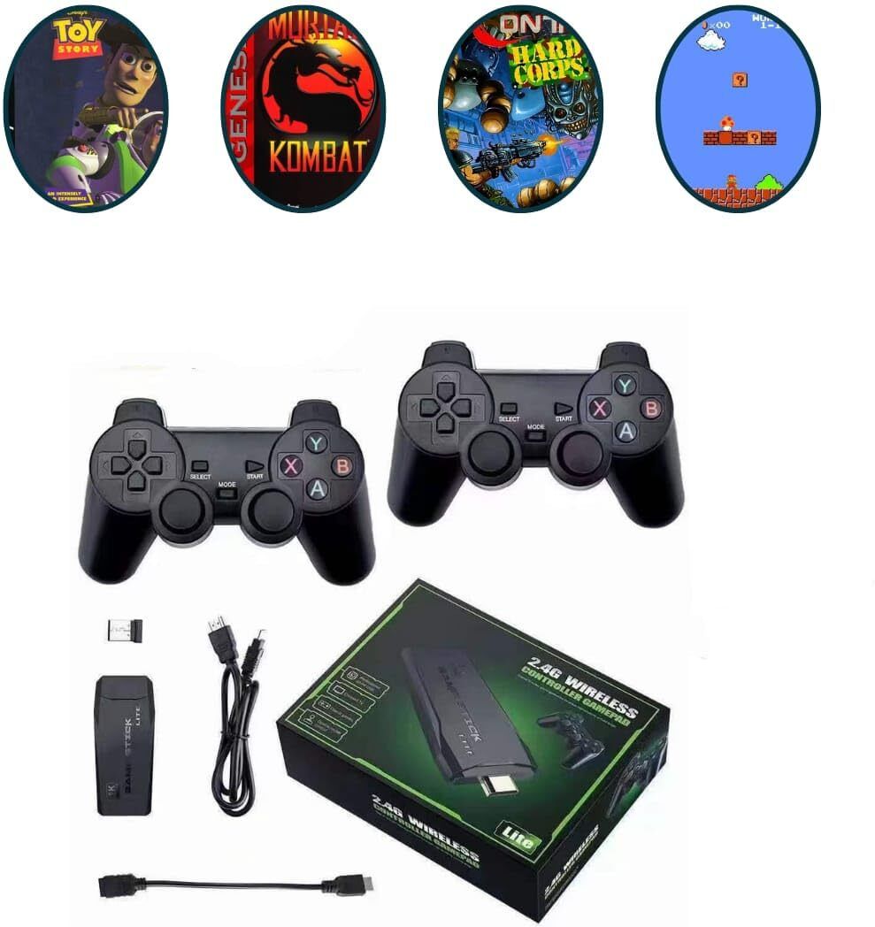 Playtastic M8 Retro Game Stick Console 4k 2.4G Dual Wireless game box 64 GB with 15000+Preinstall video game Mario ,Tekken , Smack Down-picture-14