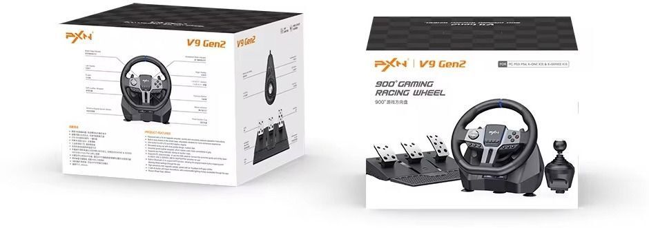 BITWEAVE PXN V9 GEN2 Gaming Steering Wheel 270°/900° Rotation Racing Wheel Shifter Pedal with Multi-Platform Support,300 mm detachable driving wheel-image-43