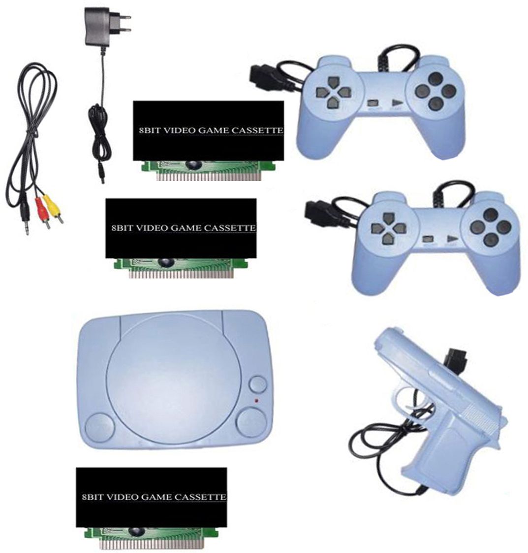 VK MART cassette 8bit 3 with TV Classic video game console inbuilt game in-built game NA GB with 30 to 40 games in built ,with 1 cassette-image-26