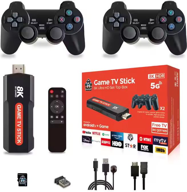 Playtastic X2 PLUS M8 Video Game Console, 4K 64 GB with 2 Wireless Controller TV Stick, 30000+ Games For PSP-image-48