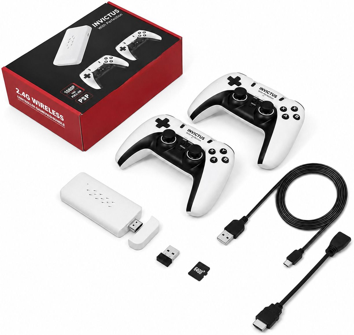 Invictus Retro Classic Gaming Console for TV, Plug & Play with 2 Wireless Controllers 64 GB with Multiple-picture-11