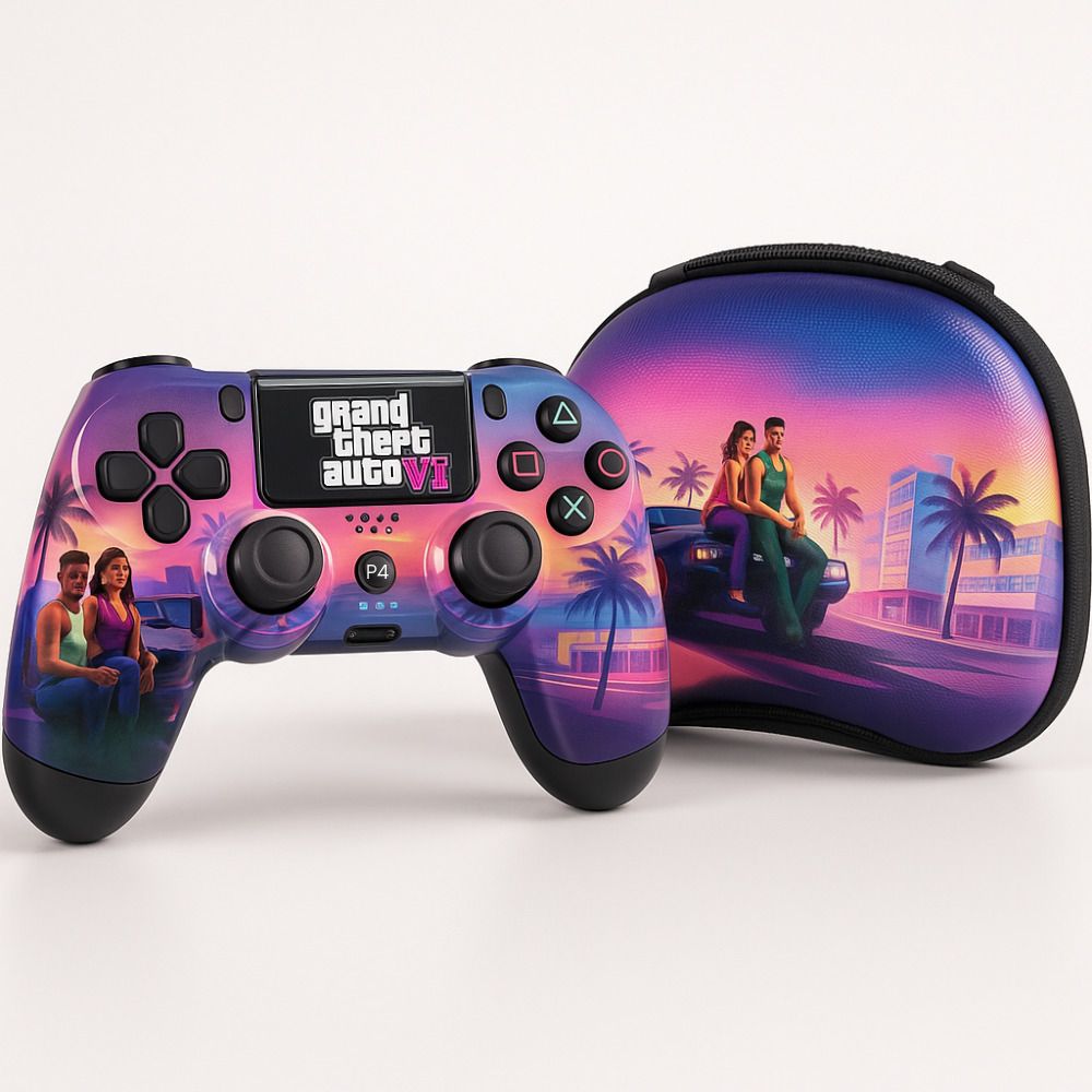 Maizic Smarthome Funetic GTA 6 Themed Bluetooth Wireless P4 Gaming Controller For PS4/PS4 Pro/PS4 NA GB-picture-27
