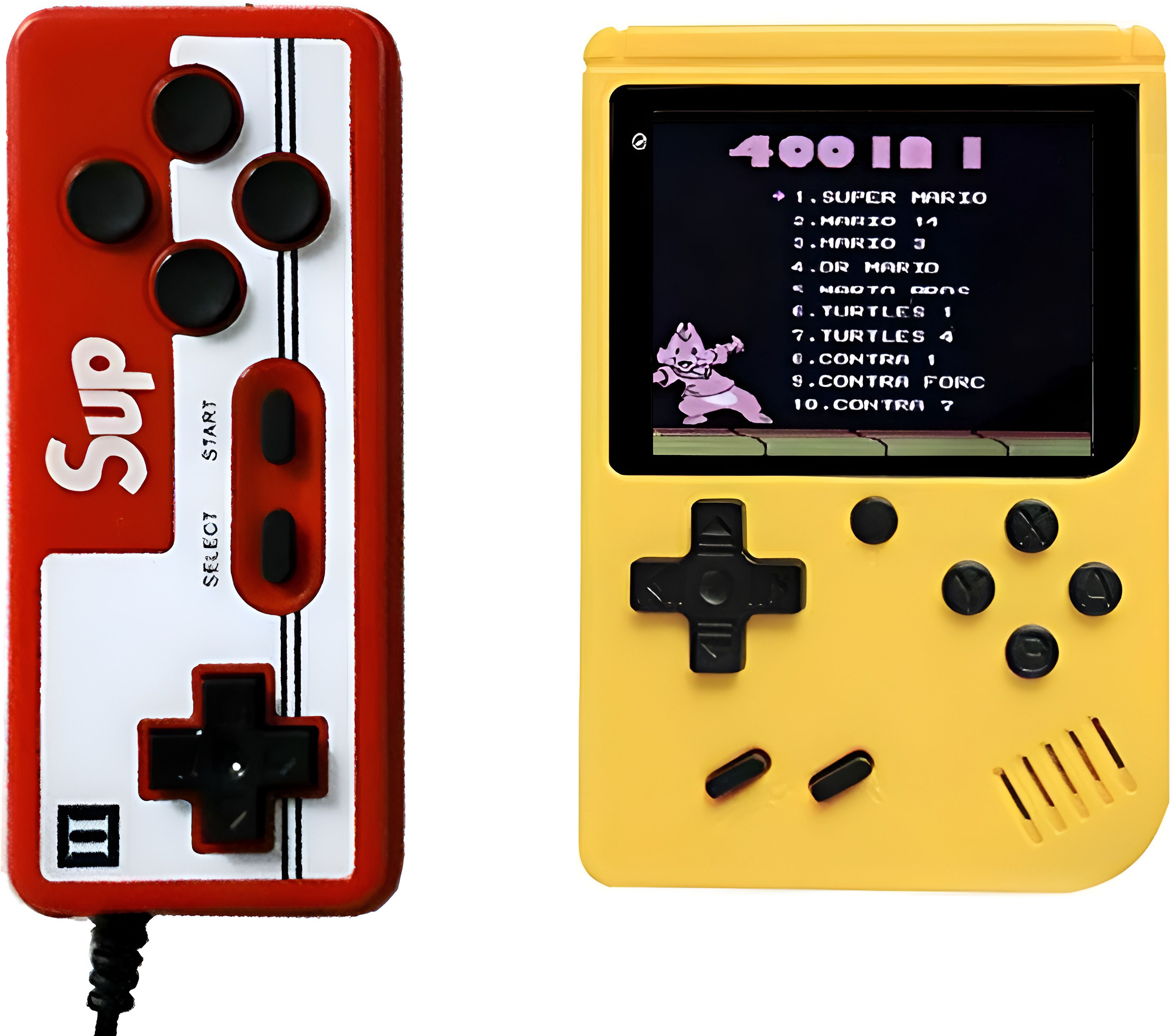 HG WORLD Sup R35X 2 Player Retro 400+ Classic Video Games PortableHandheld Gaming Console 64 GB with 3.5" Screen, Contra, Turtles, Tank, Bomber Man, Aladdin, Etc-image-5