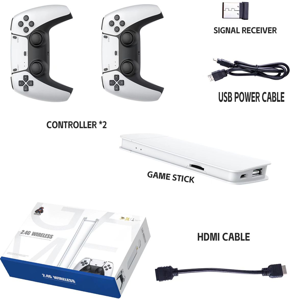 Inquisitive M15 Hdmi HD Tv Game Stick Limited Edition 64Gb 15 emulatr2.4G Wireles controllr 64 GB with Mario, Crash, GTA, Zelda, Sonic, Tekken3, Street Fighter-image-2