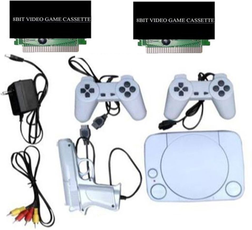Inquisitive 6 Classic TV Game new 2 Cassette Inbuilt Console NA GB with Contra, Super Mario Bros, F1 Race, Cricket Game