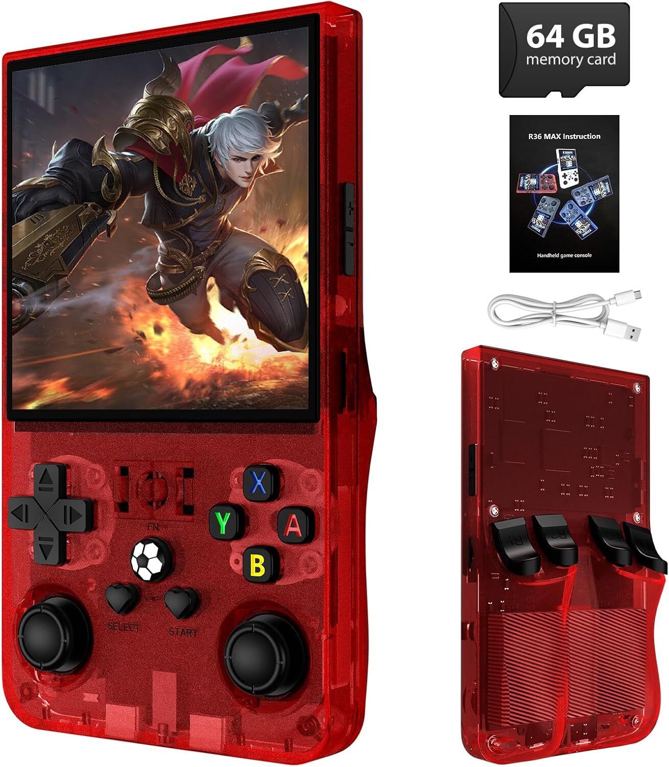 Playtastic R36S Max Retro Game Console 4 inch Retro Emulator System 64 GB with 15000+Preinstall video game Mario ,GTA Vice City-image-45
