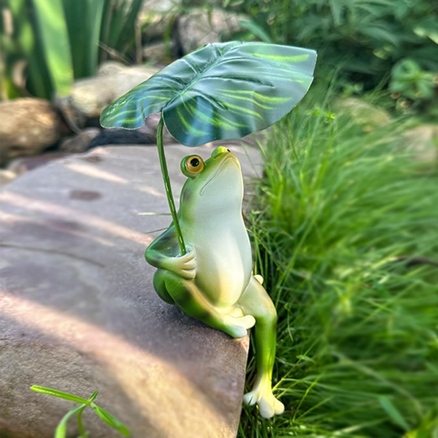 hasthip Resin Frog Statue Garden Decor Planter Zen Frog Ornament for Home Decor Garden Gnome-picture-13