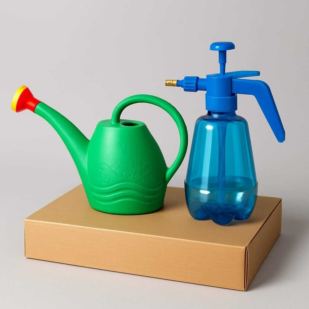 Garden Watering Can & Hand Pressure Sprayer Combo (Set of 2) 1.8 L Hand Held Sprayer