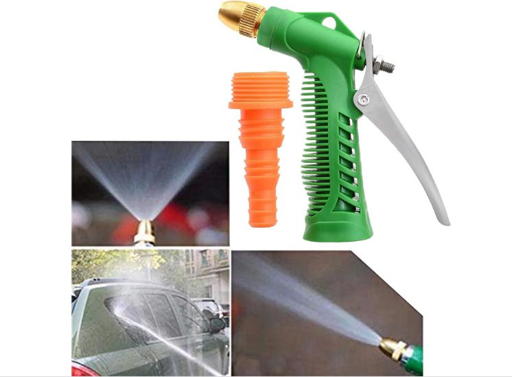 qwid Bras Plastic Trigger High Water Spray Gun for Car/Bike/- Gardening Color Hose Pipe-picture-3