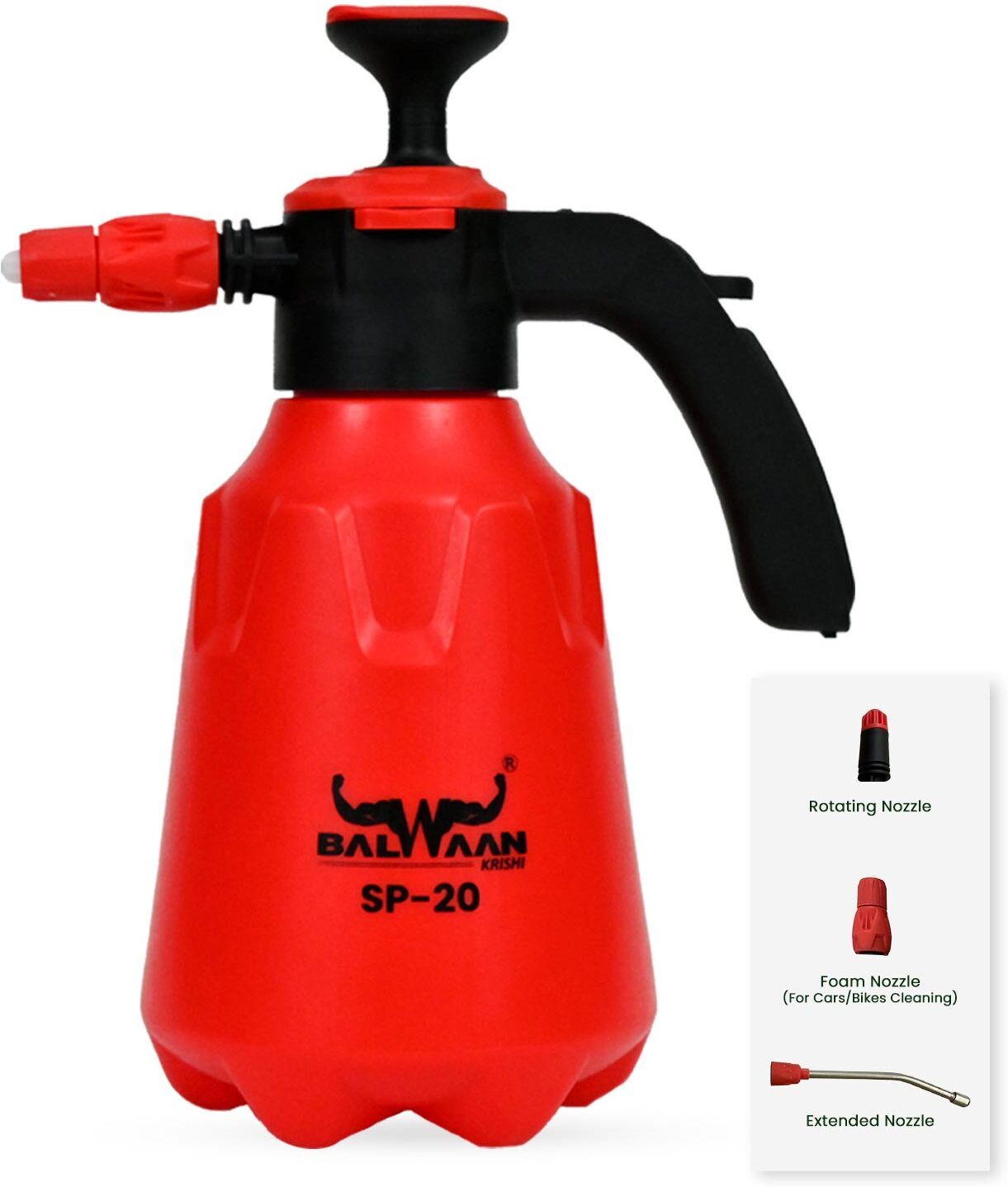 SP-20 3-in-1 Manual Sprayer Agriculture, Foam Sprayer, Car/Bike Wash & Gardening 2 L Hand Held Sprayer-image-27